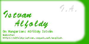 istvan alfoldy business card